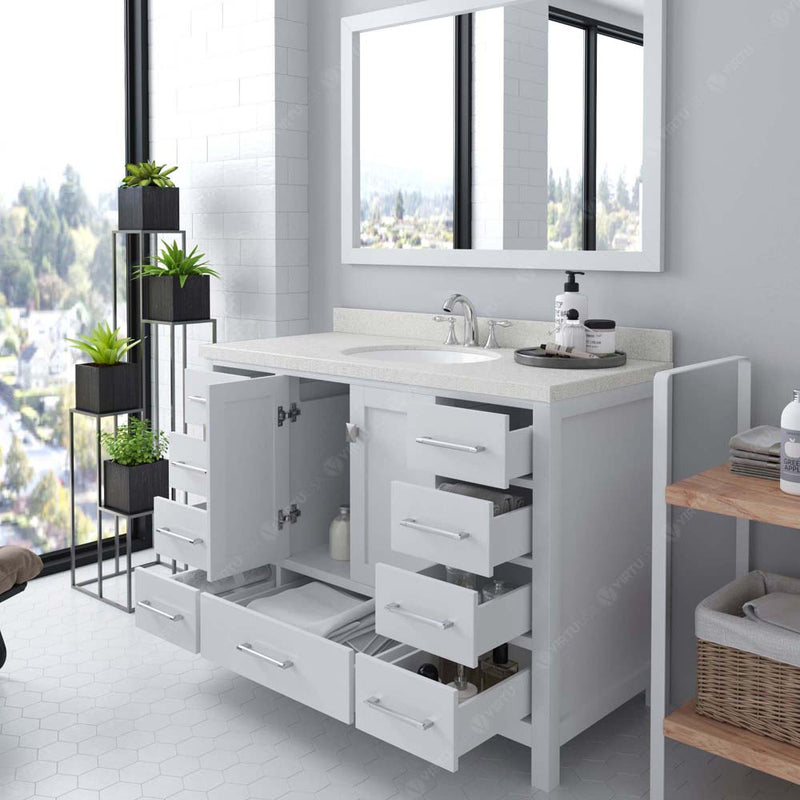 Modern Fittings Caroline Avenue 48" Single Bath Vanity with Quartz Top and Round Sink Faucet