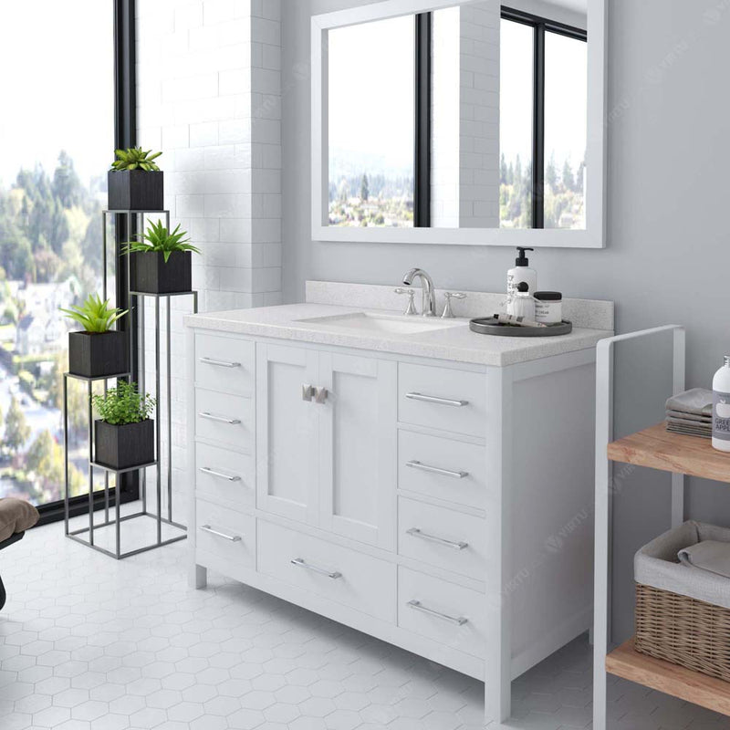 Modern Fittings Caroline Avenue 48" Single Bath Vanity with Quartz Top and Square Sink