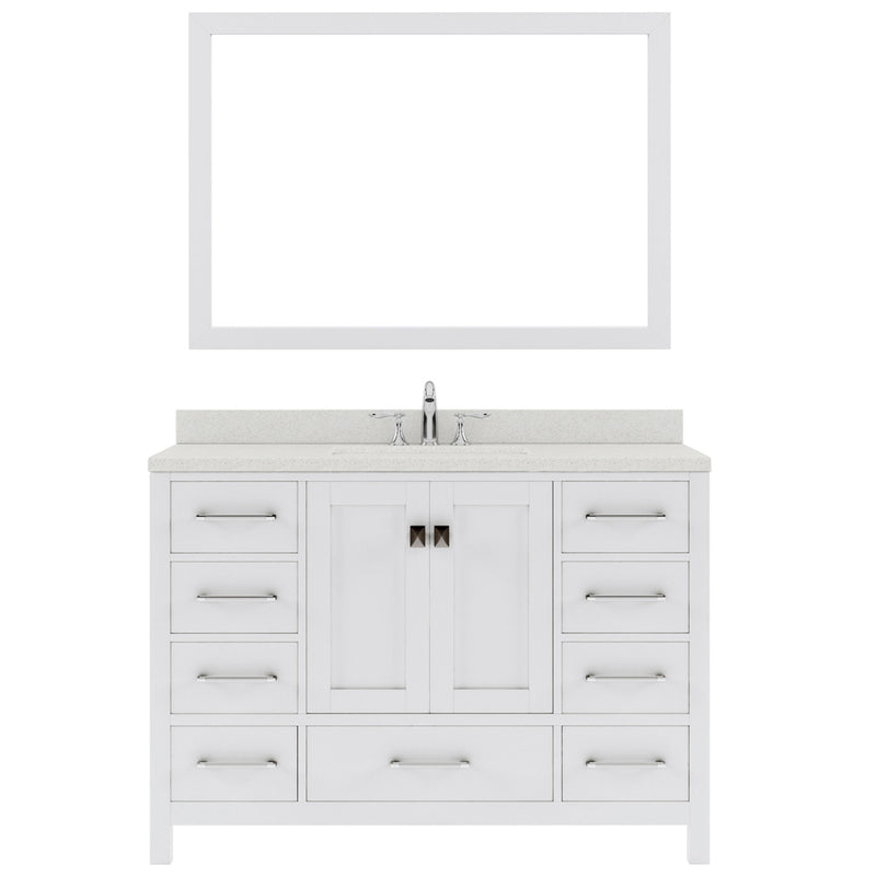 Modern Fittings Caroline Avenue 48" Single Bath Vanity with Quartz Top and Square Sink Faucet 