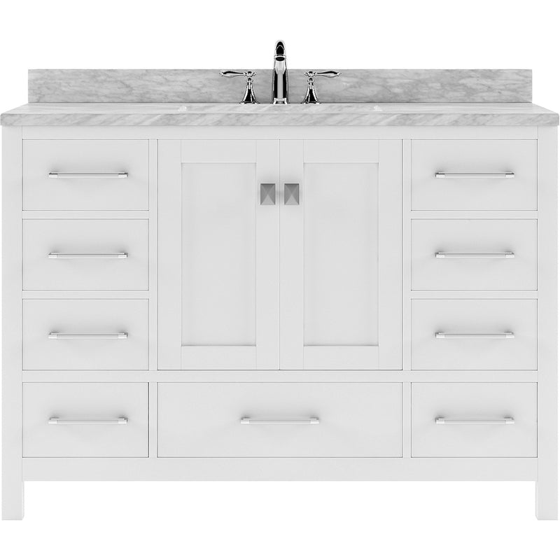 Modern Fittings Caroline Avenue 48" Single Bath Vanity with Marble Top and Round Sink