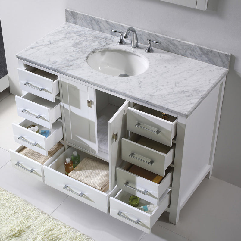 Modern Fittings Caroline Avenue 48" Single Bath Vanity with Marble Top and Round Sink