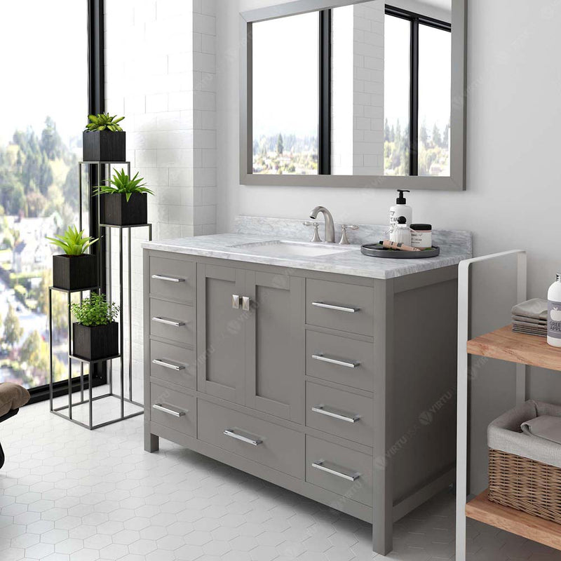 Modern Fittings Caroline Avenue 48" Single Bath Vanity with Marble Top and Square Sink