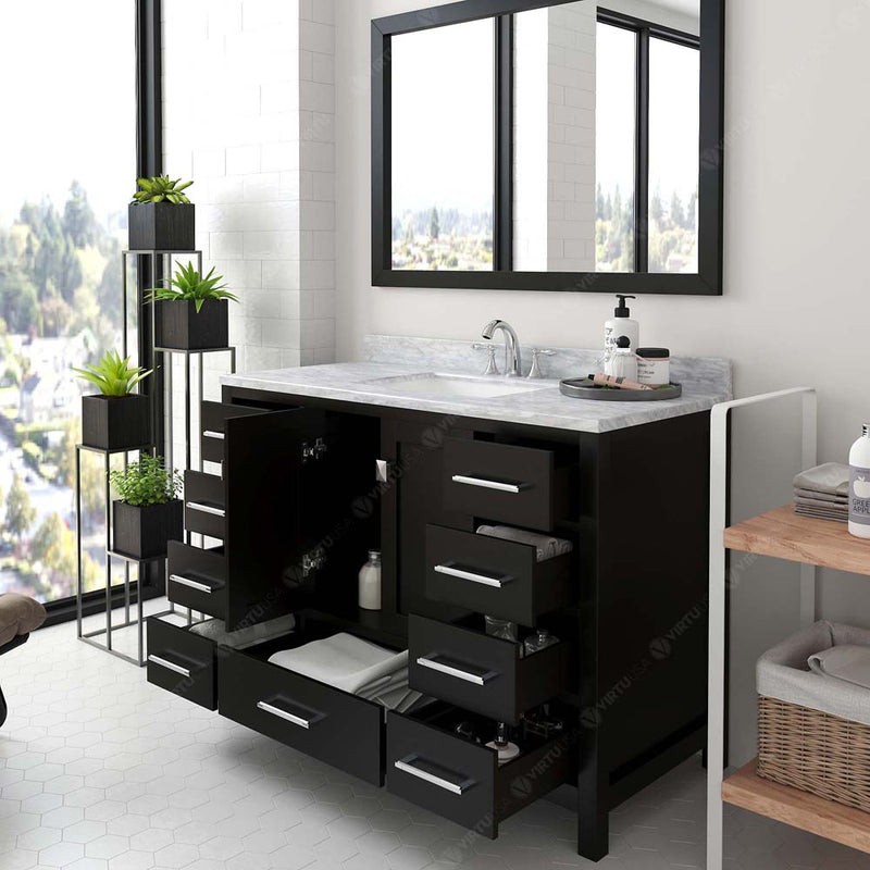 Modern Fittings Caroline Avenue 48" Single Bath Vanity with Marble Top and Square Sink Faucet