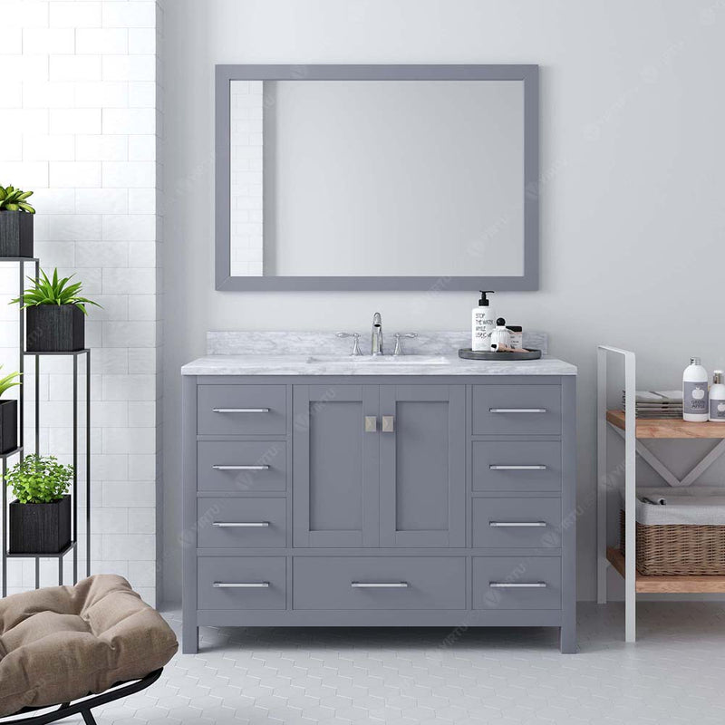 Modern Fittings Caroline Avenue 48" Single Bath Vanity with Marble Top and Square Sink Faucet