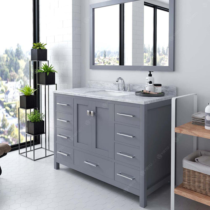 Modern Fittings Caroline Avenue 48" Single Bath Vanity with Marble Top and Square Sink