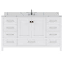 Modern Fittings Caroline Avenue 60" Single Bath Vanity with Calacatta Quartz Top and Square Sink