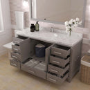 Modern Fittings Caroline Avenue 60" Single Bath Vanity with Cultured Marble Quartz Top and Round Sink