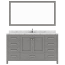 Modern Fittings Caroline Avenue 60" Single Bath Vanity with Cultured Marble Quartz Top and Round Sink Faucet