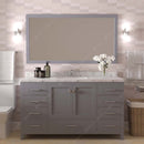 Modern Fittings Caroline Avenue 60" Single Bath Vanity with Cultured Marble Quartz Top and Round Sink