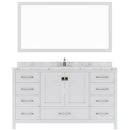 Modern Fittings Caroline Avenue 60" Single Bath Vanity with Cultured Marble Quartz Top and Round Sink Faucet