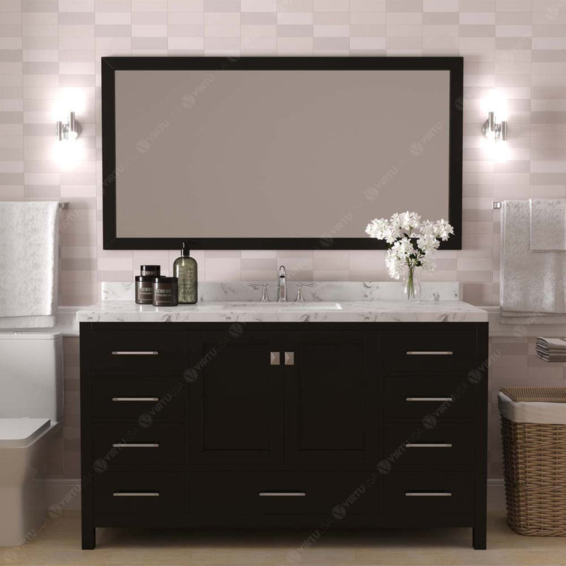 Modern Fittings Caroline Avenue 60" Single Bath Vanity with Cultured Marble Quartz Top and Square Sink