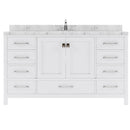 Modern Fittings Caroline Avenue 60" Single Bath Vanity with Cultured Marble Quartz Top and Square Sink