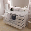 Modern Fittings Caroline Avenue 60" Single Bath Vanity with Cultured Marble Quartz Top and Square Sink Faucet