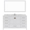 Modern Fittings Caroline Avenue 60" Single Bath Vanity with Cultured Marble Quartz Top and Square Sink