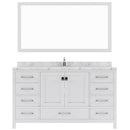 Modern Fittings Caroline Avenue 60" Single Bath Vanity with Cultured Marble Quartz Top and Square Sink Faucet