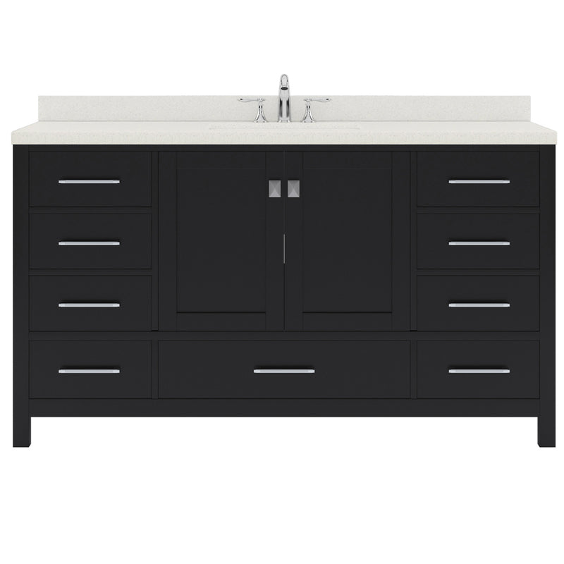 Modern Fittings Caroline Avenue 60" Single Bath Vanity with Quartz Top and Round Sink