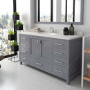 Modern Fittings Caroline Avenue 60" Single Bath Vanity with Quartz Top and Round Sink