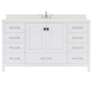 Modern Fittings Caroline Avenue 60" Single Bath Vanity with Quartz Top and Round Sink