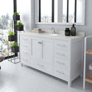 Modern Fittings Caroline Avenue 60" Single Bath Vanity with Quartz Top and Round Sink