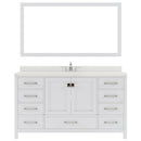 Modern Fittings Caroline Avenue 60" Single Bath Vanity with Quartz Top and Round Sink