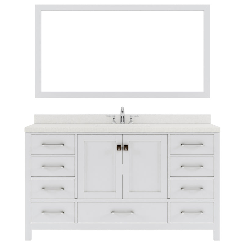 Modern Fittings Caroline Avenue 60" Single Bath Vanity with Quartz Top and Round Sink Faucet