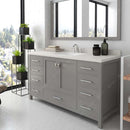 Modern Fittings Caroline Avenue 60" Single Bath Vanity with Quartz Top and Square Sink Faucet