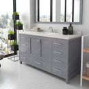 Modern Fittings Caroline Avenue 60" Single Bath Vanity with Quartz Top and Square Sink