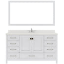 Modern Fittings Caroline Avenue 60" Single Bath Vanity with Quartz Top and Square Sink