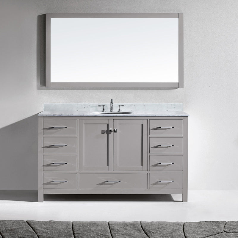 Modern Fittings Caroline Avenue 60" Single Bath Vanity with Marble Top and Round Sink