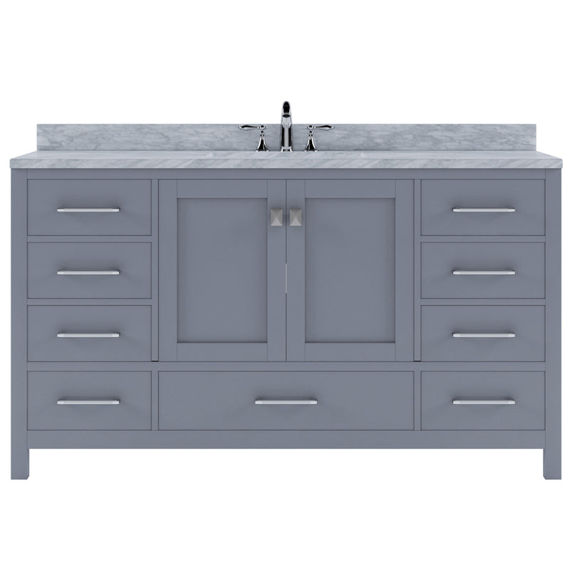 Modern Fittings Caroline Avenue 60" Single Bath Vanity with Marble Top and Round Sink