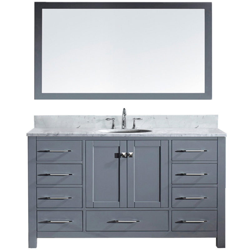 Modern Fittings Caroline Avenue 60" Single Bath Vanity with Marble Top and Round Sink