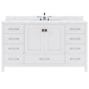 Modern Fittings Caroline Avenue 60" Single Bath Vanity with Marble Top and Round Sink