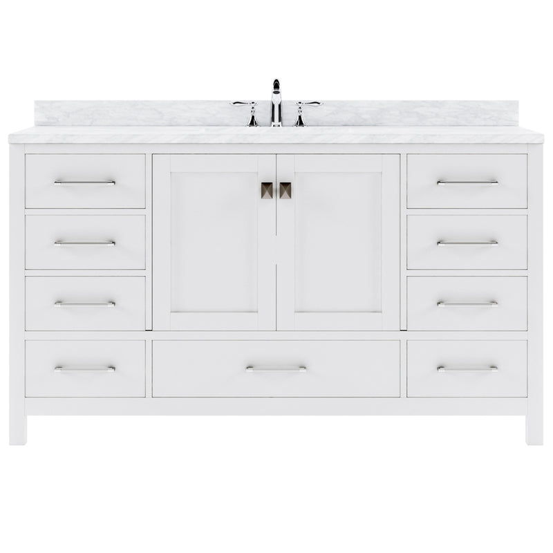 Modern Fittings Caroline Avenue 60" Single Bath Vanity with Marble Top and Round Sink