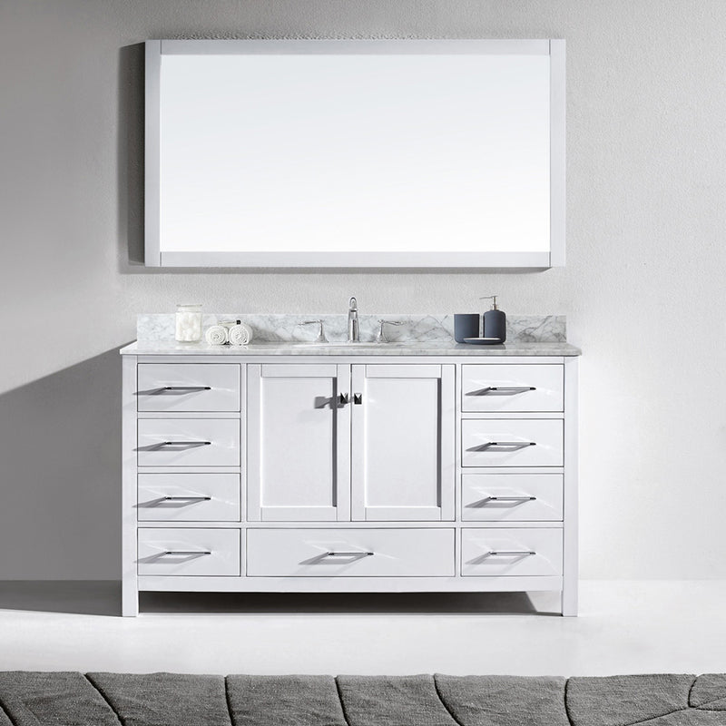 Modern Fittings Caroline Avenue 60" Single Bath Vanity with Marble Top and Round Sink