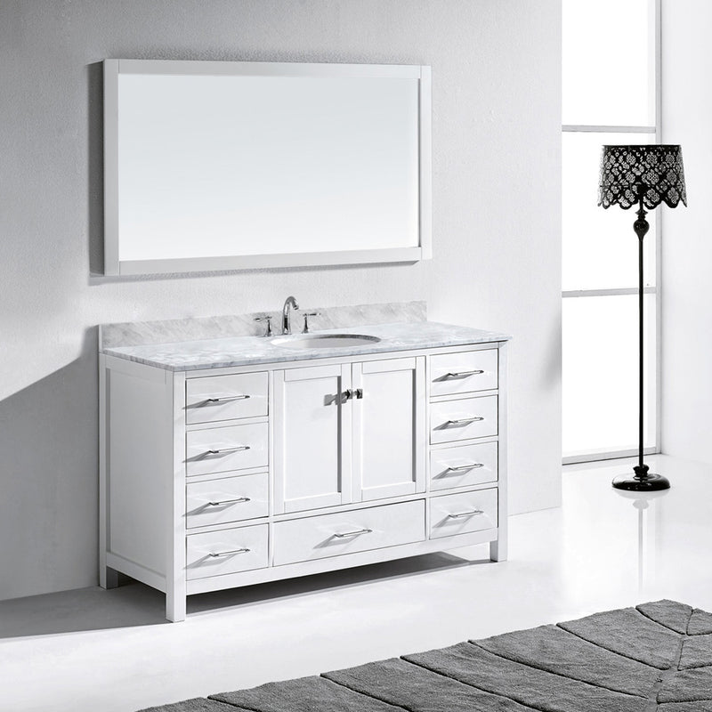 Modern Fittings Caroline Avenue 60" Single Bath Vanity with Marble Top and Round Sink