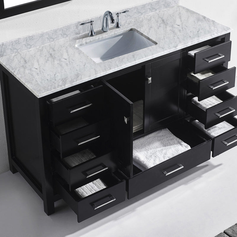 Modern Fittings Caroline Avenue 60" Single Bath Vanity with Marble Top and Square Sink