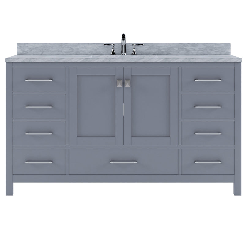 Modern Fittings Caroline Avenue 60" Single Bath Vanity with Marble Top and Square Sink