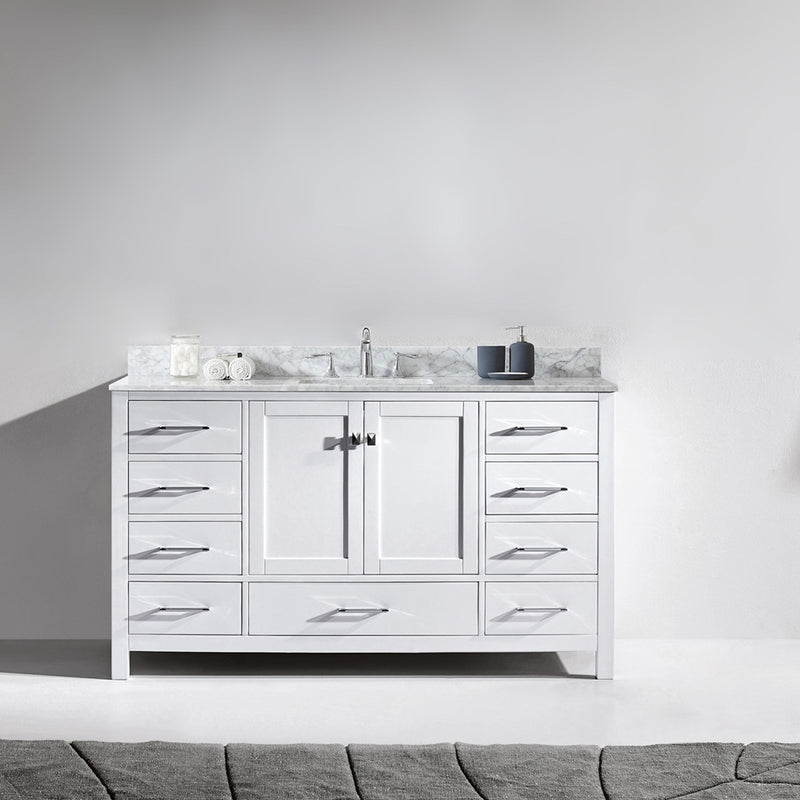 Modern Fittings Caroline Avenue 60" Single Bath Vanity with Marble Top and Square Sink