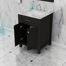 Alya Bath Norwalk 24" Vanity Espresso with Carrera Marble Top HE-101-24-E-CWMT