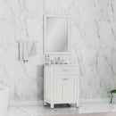 Alya Bath Norwalk 24" Vanity White with Carrera Marble Top HE-101-24-W-CWMT