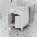 Alya Bath Norwalk 24" Vanity White with Carrera Marble Top HE-101-24-W-CWMT