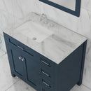 Alya Bath Norwalk 36" Drawer Vanity Blue with Carrera Marble Top HE-101-36-DR-B-CWMT