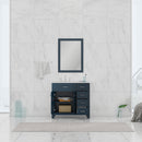 Alya Bath Norwalk 36" Drawer Vanity Blue with Carrera Marble Top HE-101-36-DR-B-CWMT