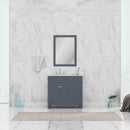 Alya Bath Norwalk 36" Drawer Vanity in Gray with Carrera Marble Top HE-101-36-DR-G-CWMT