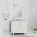 Alya Bath Norwalk 36" Vanity White with Carrera Marble Top HE-101-36-W-CWMT