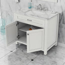 Alya Bath Norwalk 36" Vanity White with Carrera Marble Top HE-101-36-W-CWMT