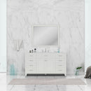 Alya Bath Norwalk 60" Single Vanity White with Carrera Marble Top HE-101-60S-W-CWMT