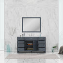 Alya Bath Norwalk 60" Single Vanity in Gray with Carrera Marble Top HE-101-60S-G-CWMT