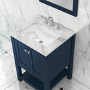 Alya Bath Wilmington 24" Vanity Blue with Carrera Marble Top HE-102-24-B-CWMT