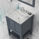 Alya Bath Wilmington 24" Vanity Gray with Carrera Marble Top HE-102-24-G-CWMT